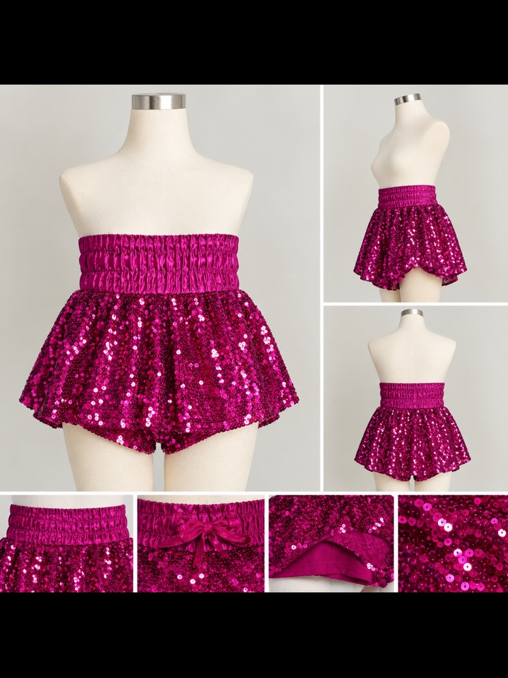 Peach Love California Fuchsia Sequin Mini Skirt